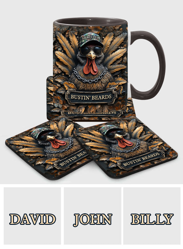 Bustin' Beards - Personalized Hunting Accent Mug