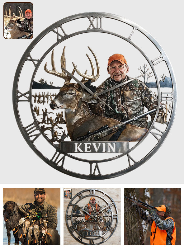 Custom From Any Photo - Personalized Hunting Acrylic Wall Clock