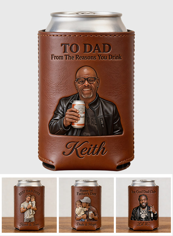 Cooles Geschenk für Papa, Vatertagsgeschenk - Personalisierter Leder-Dosenhalter