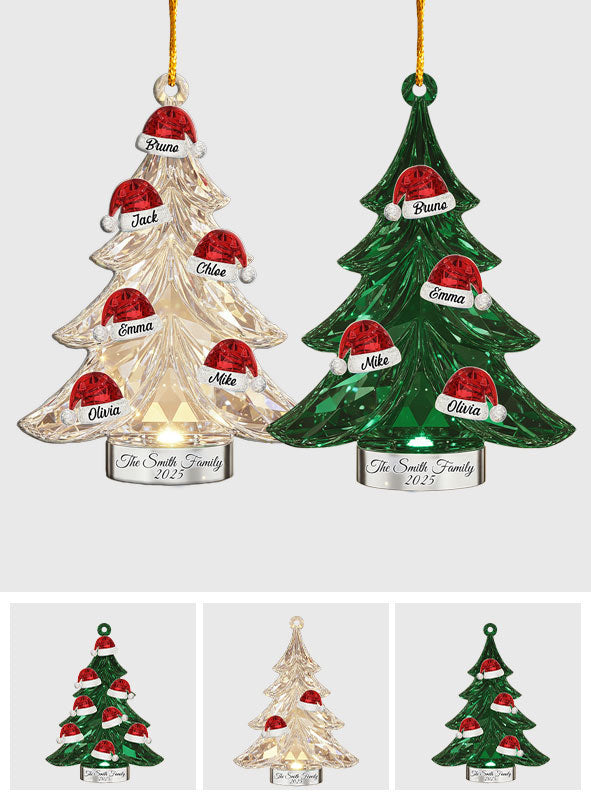 Merry Christmas To Family - Personalized Family Transparent Ornament