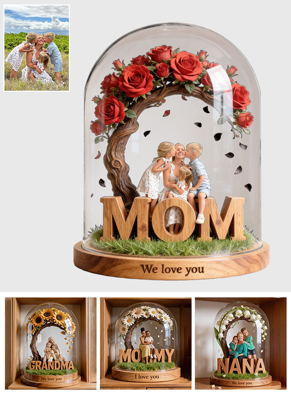 Arbre généalogique - Plaque acrylique personnalisée « Mère » en forme de carte de naissance