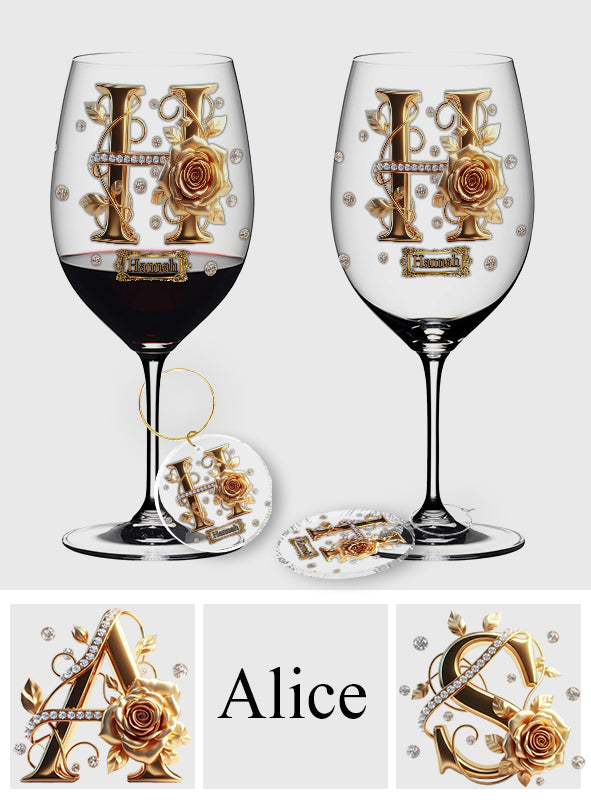 Alphabet Initial For Wine Lovers - Personalized Wine Wine Glass With Long Stem