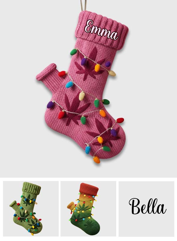 Joyeux Noël - Chaussette de Noël personnalisée en forme de mauvaise herbe