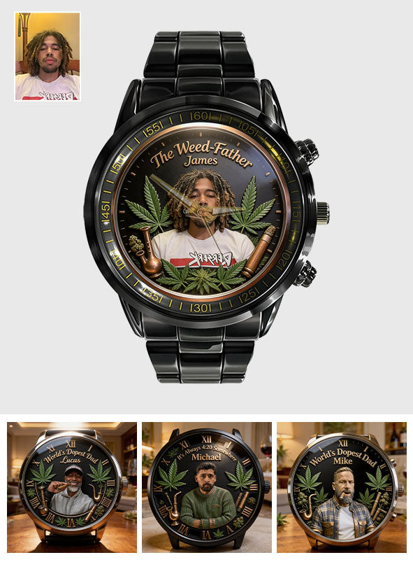 Der coolste Papa der Welt - Personalisierte Weed Handuhr