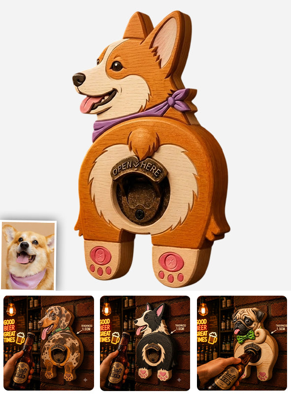 Dog Lover Gift, Hilarious Beer Lover Gift - Personalized Dog Wall Bottle Opener