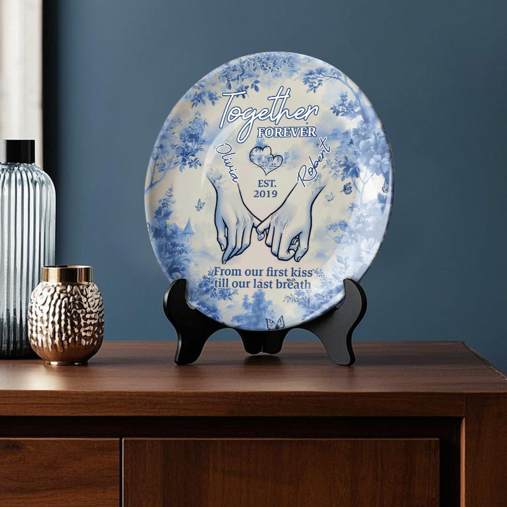 Together Forever - Personalized Couple Ceramic Round Plate