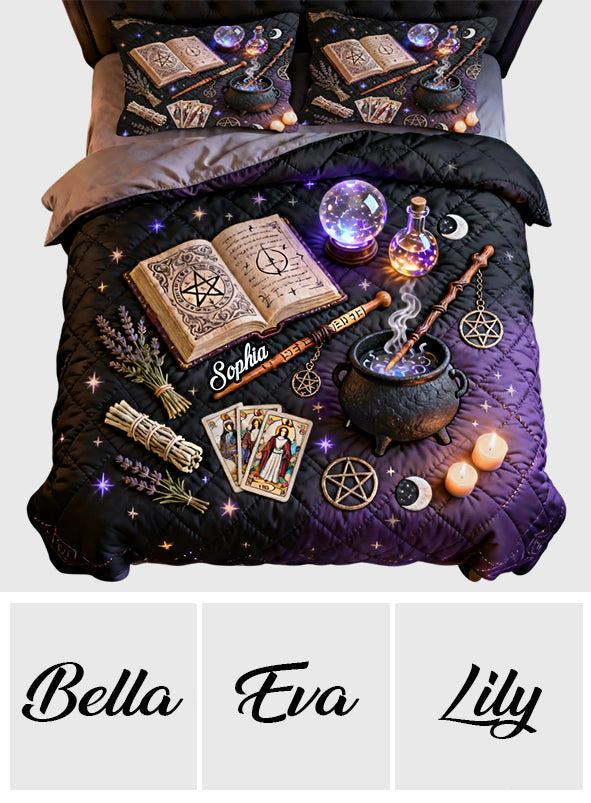Witchcraft - Personalized Witch Quilt Set