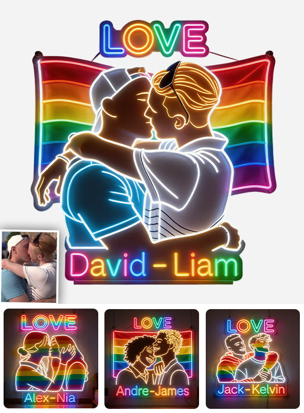 Liebe - Personalisierte LGBT Unterstützung LED Licht Acrylzeichen