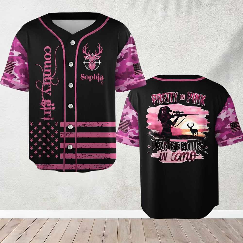 Country Girl - Personalized Hunting Baseball Jersey