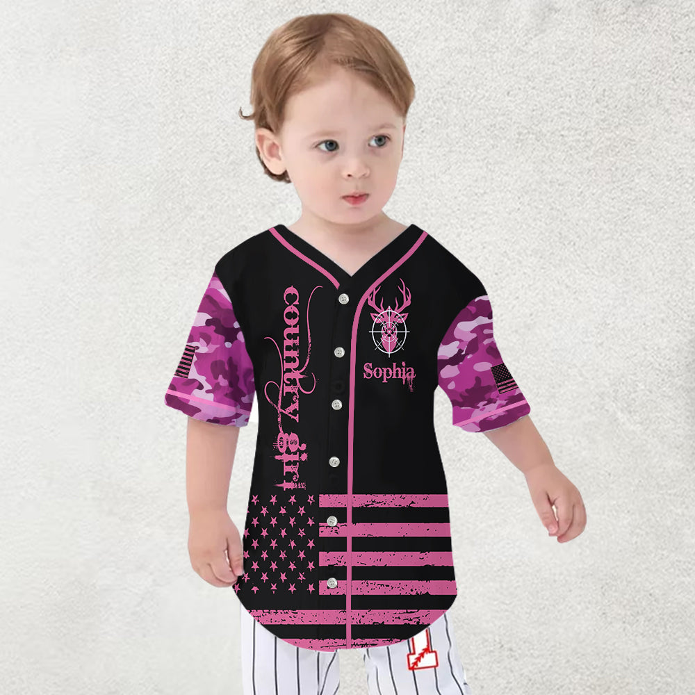 Country Girl - Personalized Hunting Baseball Jersey