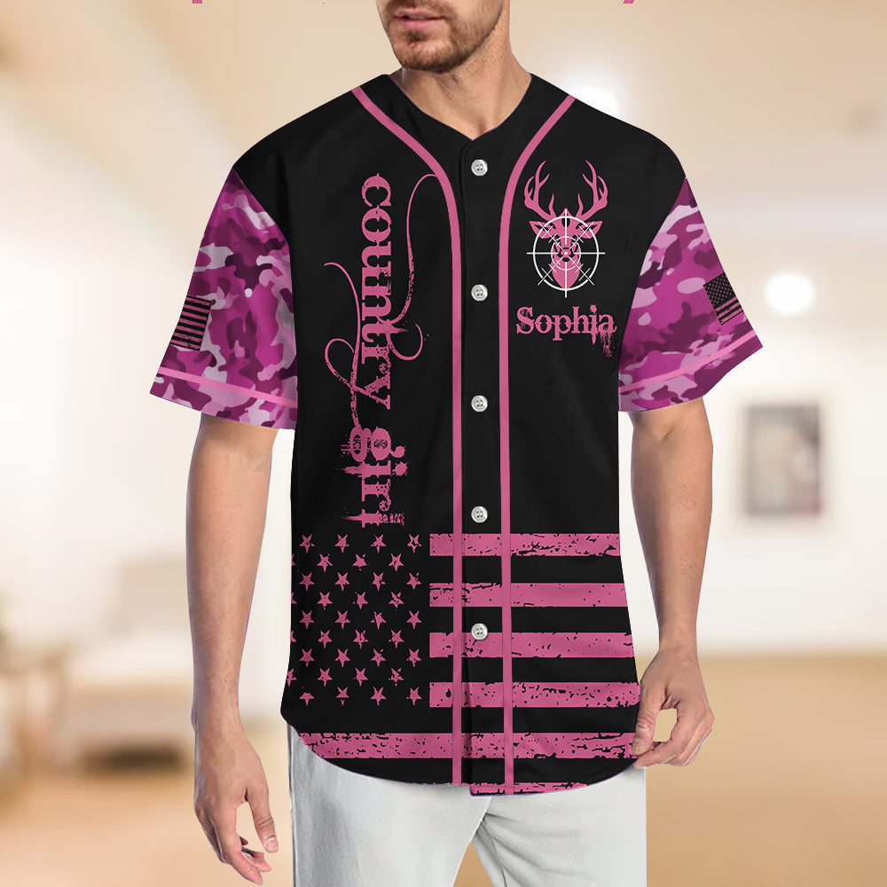 Country Girl - Personalized Hunting Baseball Jersey
