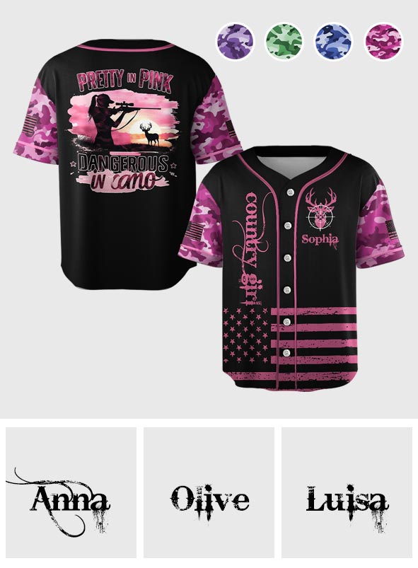 Country Girl - Personalized Hunting Baseball Jersey