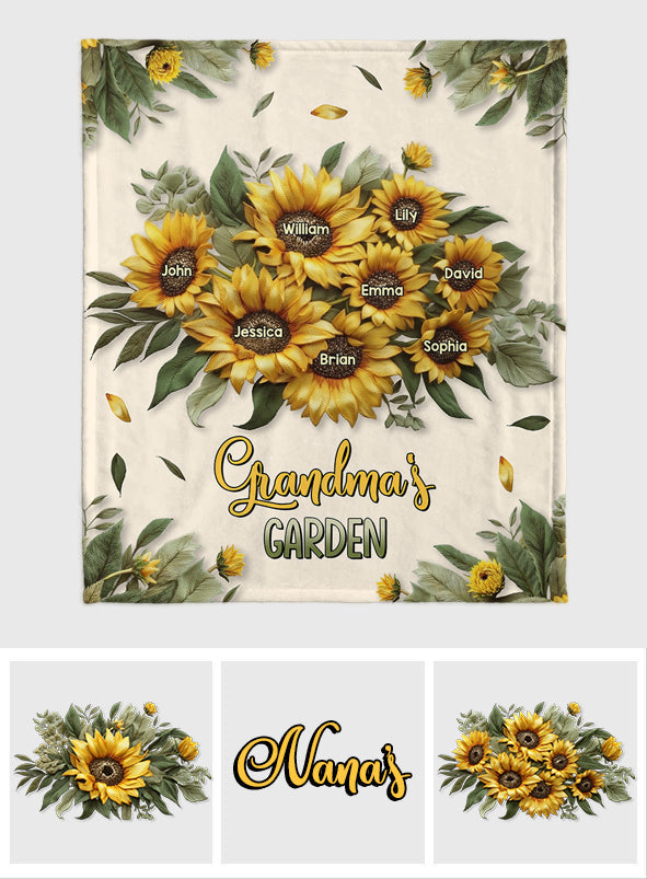 Grandma's Mom's Garden - Personalized Grandma Blanket