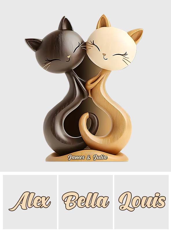 Cat Couple - Personalized Cat Custom Shaped Acrylic Plaque