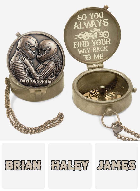 Retrouve-moi le chemin - Boussole de motard personnalisée