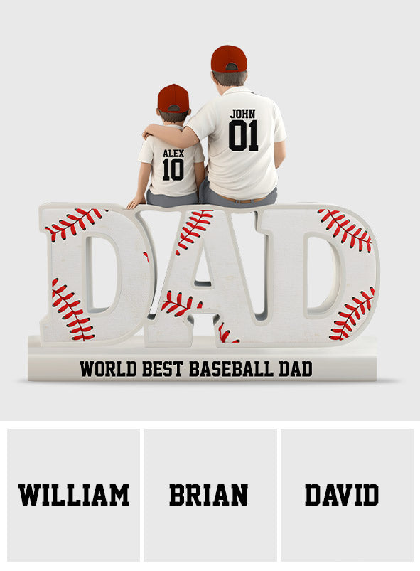 Best Baseball Dad Ever - Personalized Baseball Custom Shaped Acrylic Plaque
