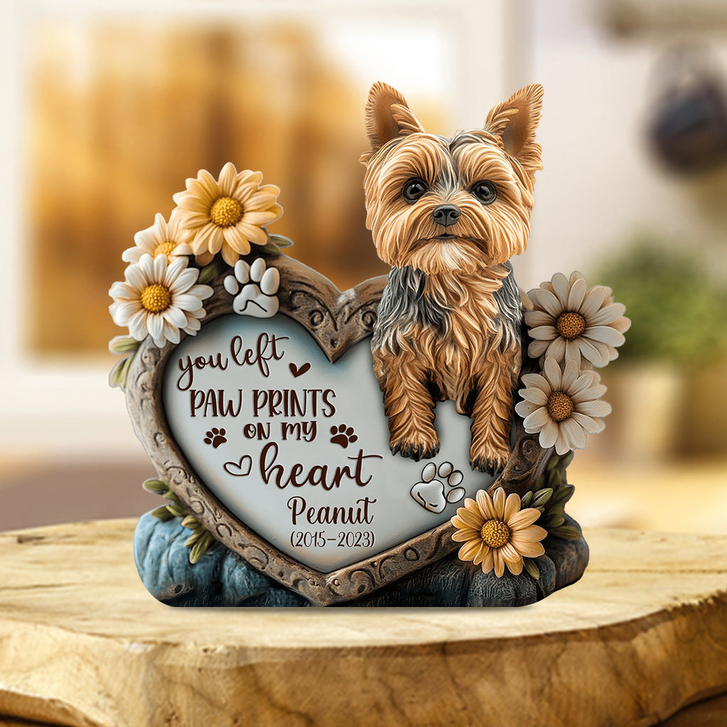 You Left Paw Prints On Our Hearts - Personalized Dog Custom Shaped Acrylic Plaque