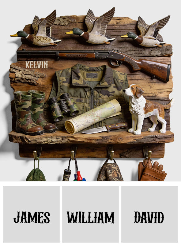 Duck Hunting - Personalized Hunting Custom Shaped Hanging Rack