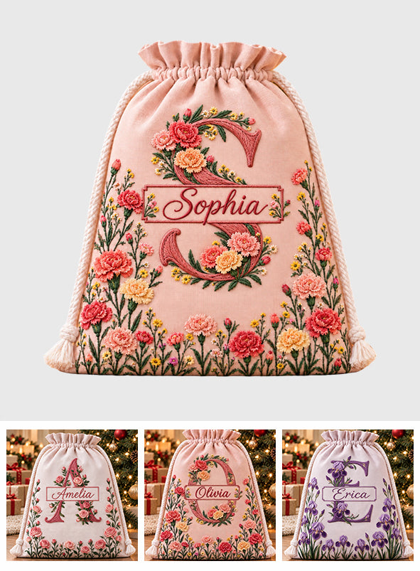 Sac à cordon floral personnalisé pour la famille et les amis - Sac fourre-tout d'amour de soi