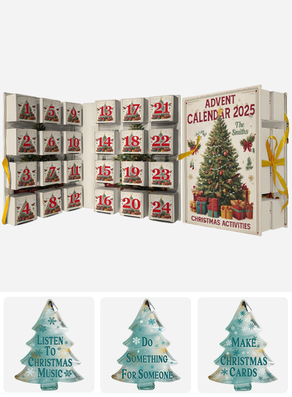 Christmas Activities - Personalized Family Folded Advent Calendar With Ornaments