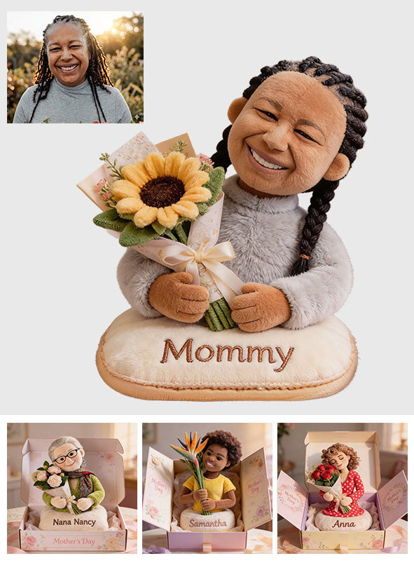 Mom Grandma And Bouquet - Personalized Mother Premium Faux Fur Pillow