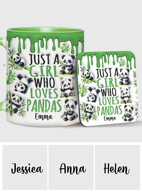 Just A Girl Who Loves Pandas - Personalized Panda Lover Accent Mug
