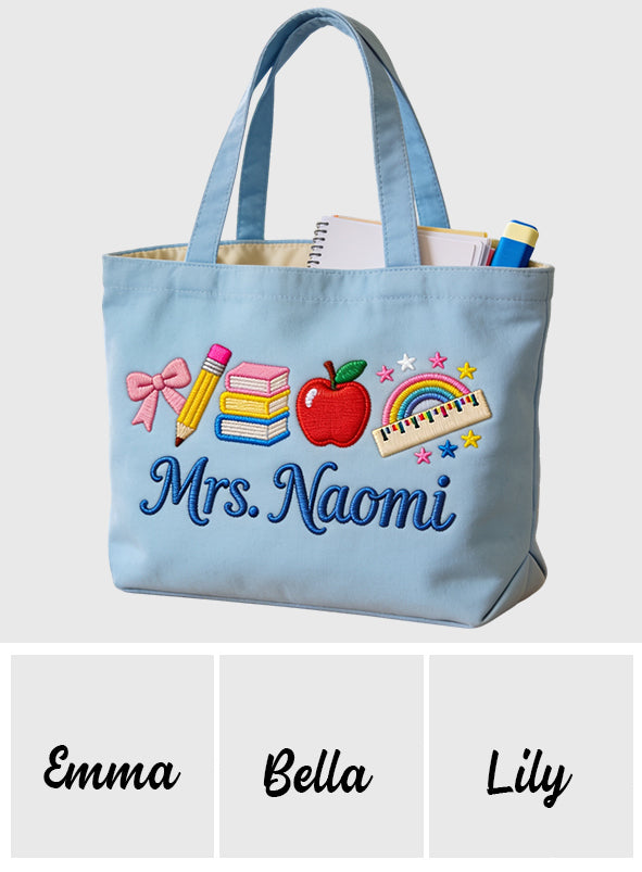 Kawaii School Teacher Gift Personalized - Personalized Teacher Tote Bag