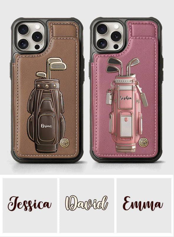 Luxury Gift For Golfer Custom Name - Personalized Golf Wallet Phone Case