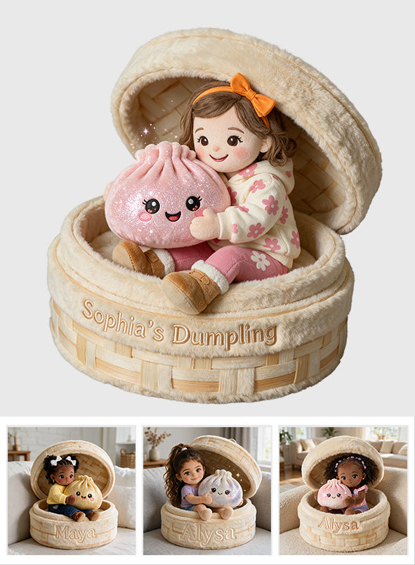 Das Lustige Mystery-Dumpling für Kinder - Personalisierbares Premium-Faux-Fur-Kissen