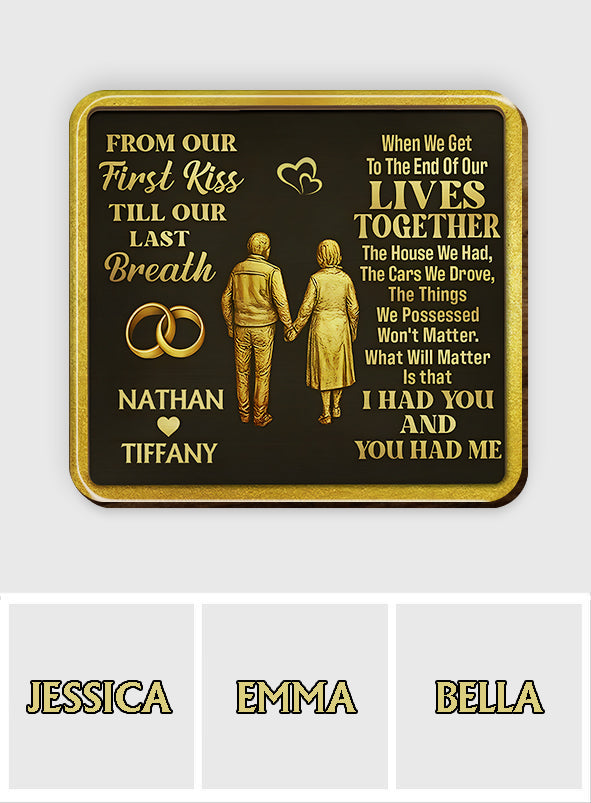 From Our First Kiss - Personalized Couple Shaped Car Visor Clip