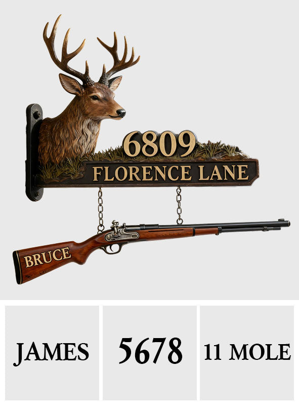 Hirschkopf - Personalisiertes Jagd-Wandschild aus Holz