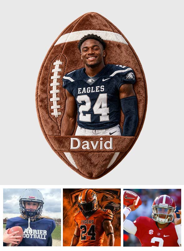 Any Sport Any Ball - Personalized Football Shaped Fleece Blanket