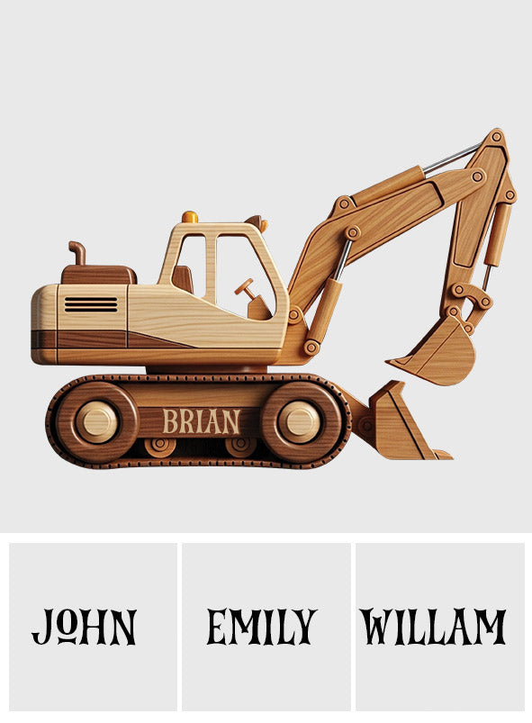 Construction Vehicles Toy For Kid - Personalized Kid Shaped Wooden Puzzle