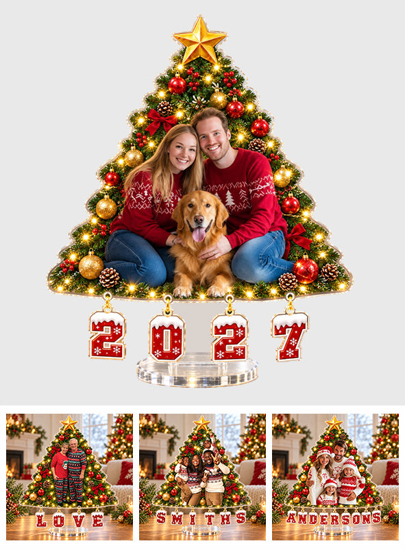 Family Forever Christmas Gift For Family Members - Personalized Family Light Up Standee With Charms