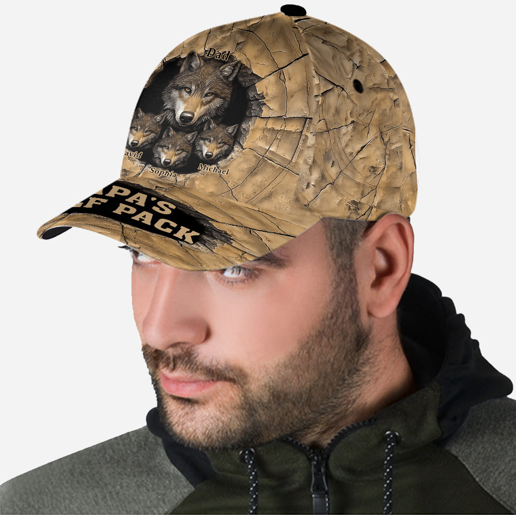 Papa's Wolf Pack - Personalized Father Classic Cap