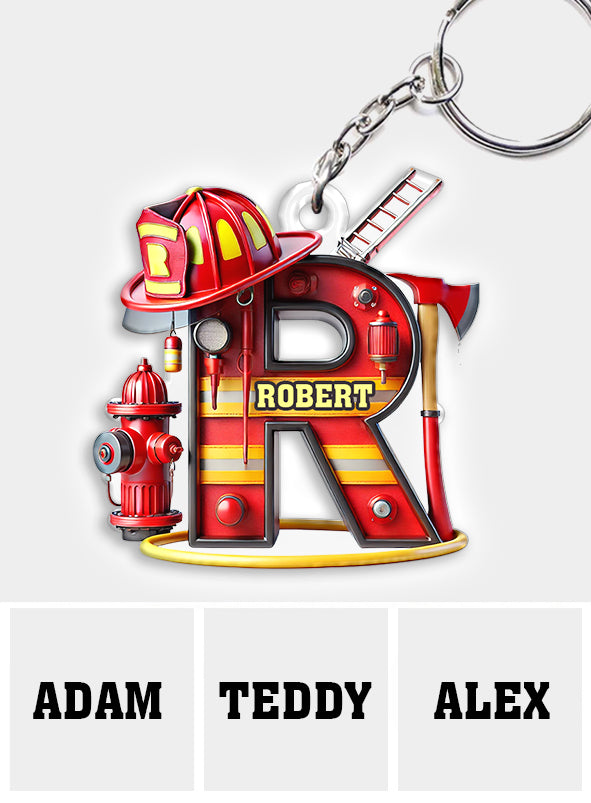 Alphabet Firefighter - Personalized Firefighter Keychain