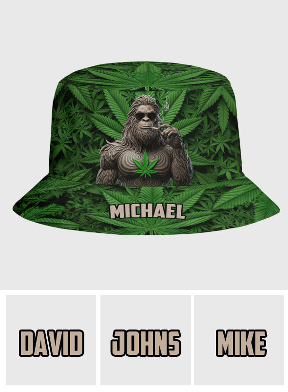 Rauchender Bigfoot - Personalisierter Weed-Bucket-Hat