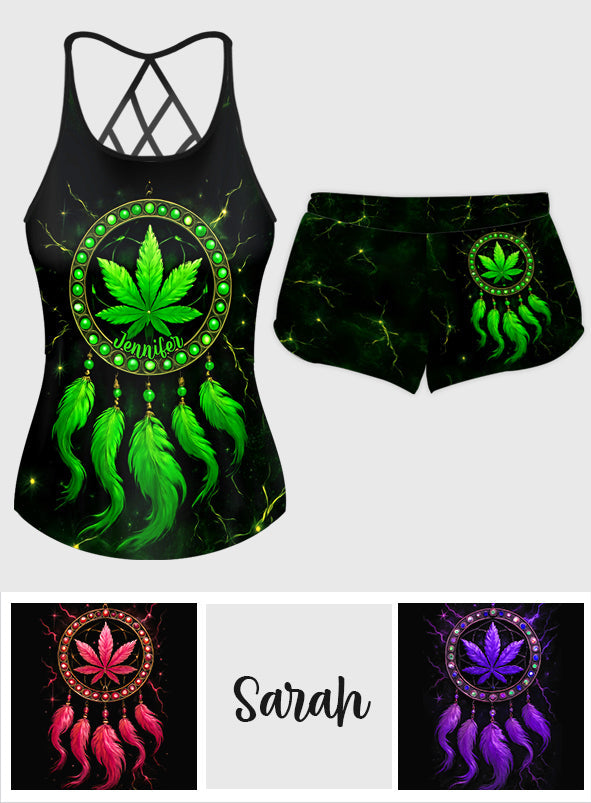Let's Get High Weed Cross Tank Top and Women Shorts