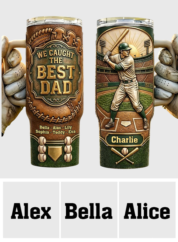 Wir haben den besten Papa gefangen - Personalisierter Baseball-Becher mit Griff