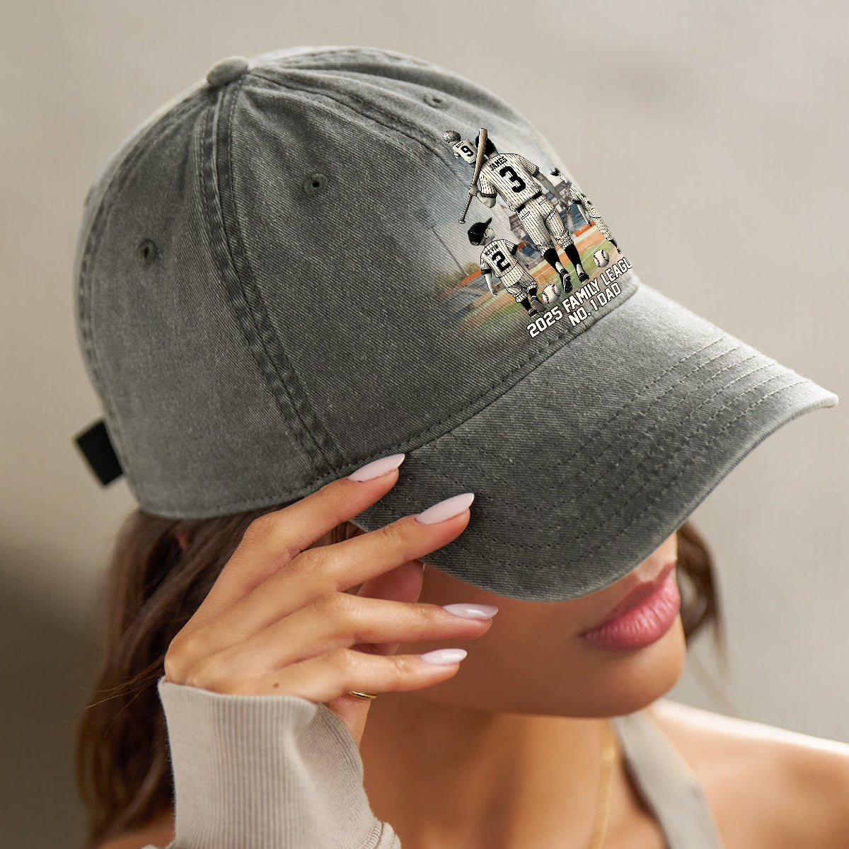 Family League - Personalized Father Washed Denim Cap