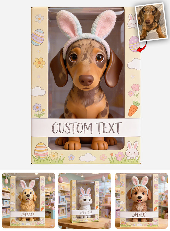 Bunny Pet Easter Spring Theme - Personalized Dog Custom Shaped Acrylic Plaque