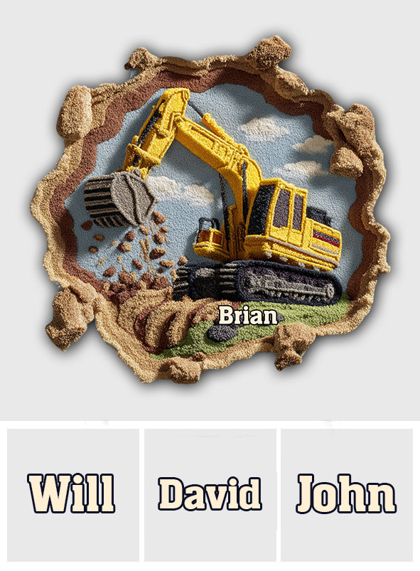 Construction Machine - Personalized Kid Shaped Doormat/ Rug