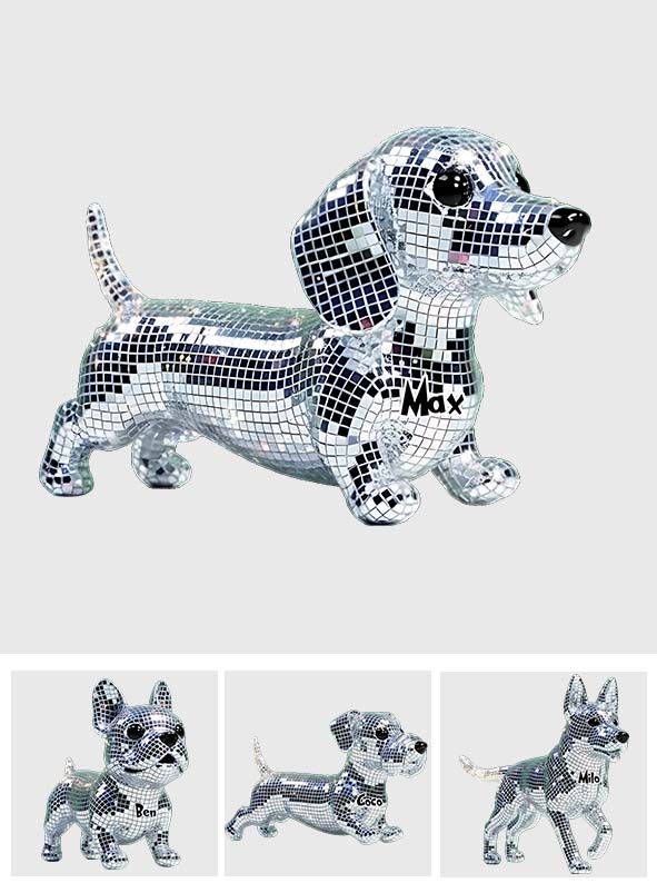 Mosaic Disco Cute Dogs - Personalized Dog Custom Shaped Acrylic Plaque