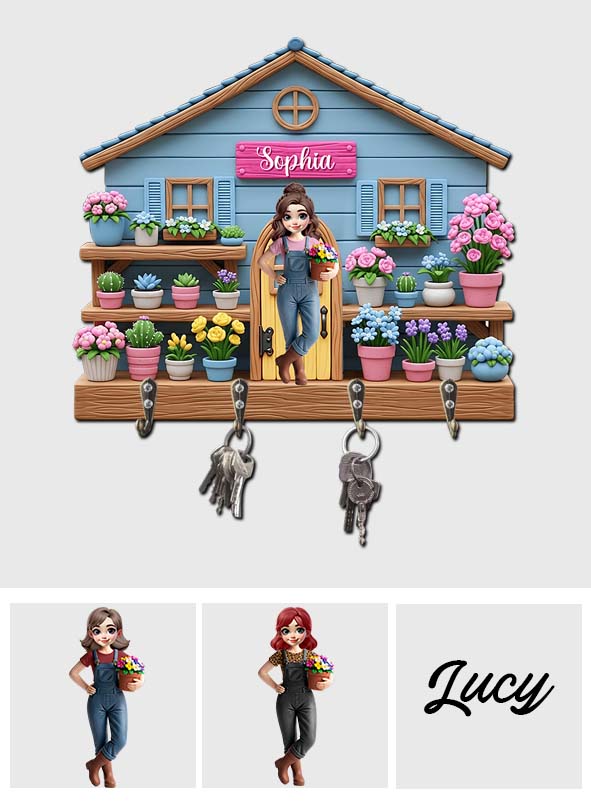 Welcome To My Garden - Personalized Gardening Custom Shaped Key Rack