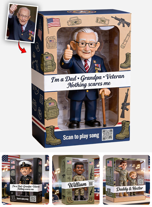 Military Pride Family Toy Figure - Personalized Veteran Custom Shaped Acrylic Plaque