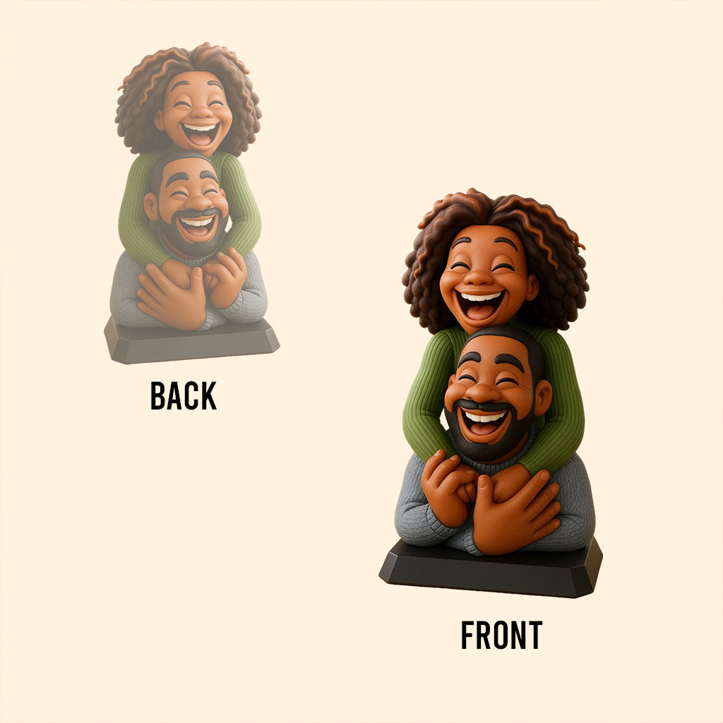 Funny Gift Cartoonish Exaggerated Mascot Style - Personalized Couple Custom Shaped Acrylic Plaque