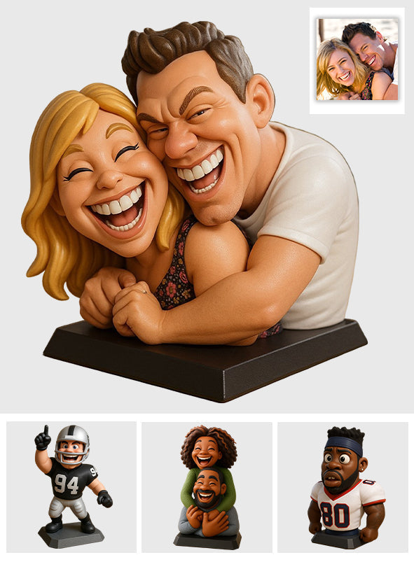 Funny Gift Cartoonish Exaggerated Mascot Style - Personalized Couple Custom Shaped Acrylic Plaque