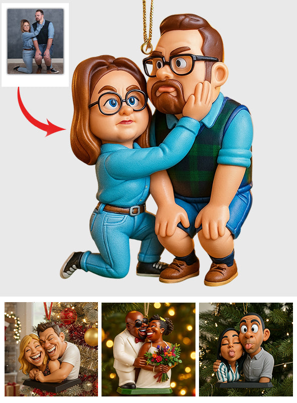 Funny Gift Cartoonish Exaggerated Mascot Style - Personalized Ornament