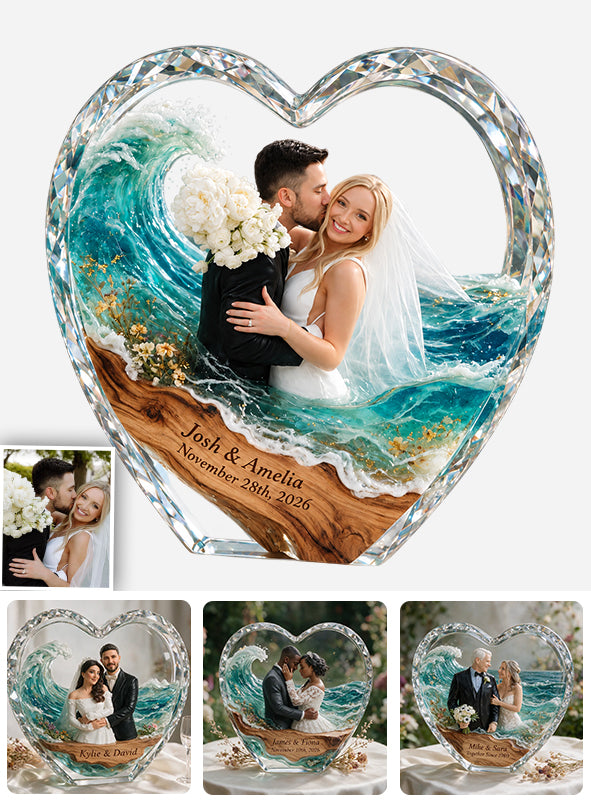 Wedding Bridal Keepsake - Personalized Couple 2-Side Printed Acrylic Plaque