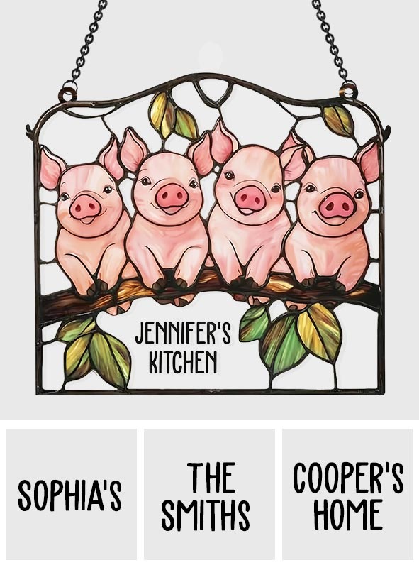 Love Pigs - Personalized Pig Lover Window Hanging Suncatcher Ornament